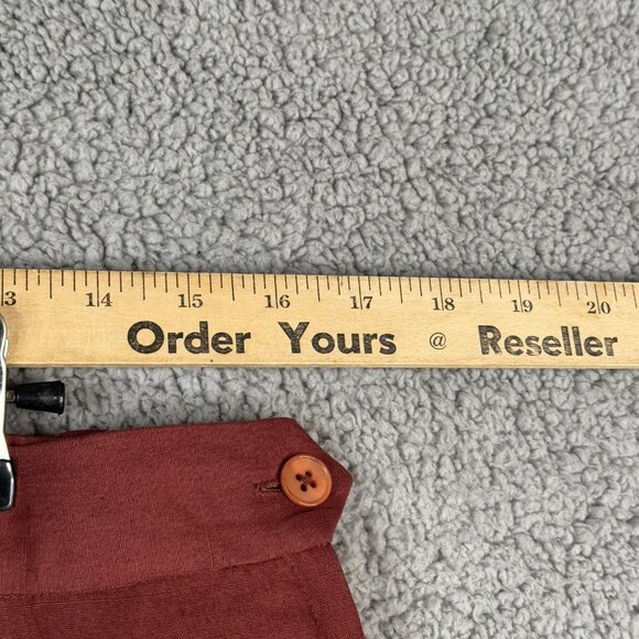 AKA Eddie Bauer Pants Womens Size 16 Vintage Red Brown Pleated Ankle Linen 90s - Picture 9 of 13